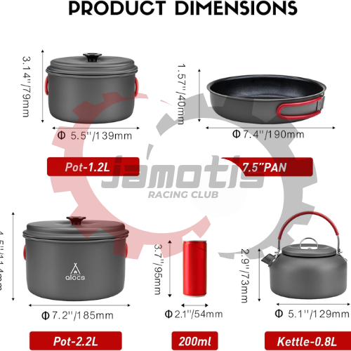 Alocs Camping Cookware Set